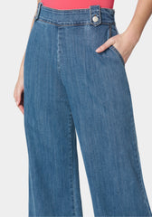 High Waist Ultra Wide Leg Light Weight Denim