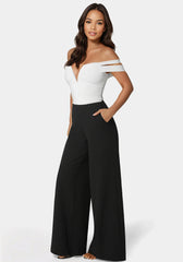 Off Shoulder Full Wide Leg Jumpsuit