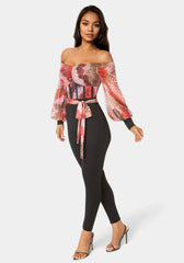 Mesh Off Shoulder Catsuit