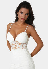 Lace-Up Back Midi Dress