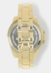 Link Bracelet Crystal Sport Bezel Watch