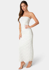 Lace Strapless Tube Maxi Dress