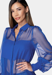 Chiffon Blouse With Crepe Combo