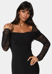 Off Shoulder Ruched Jumpsuit