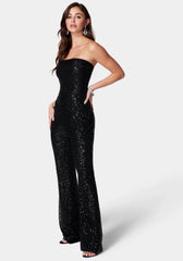 Strapless Sequin Jumpsuit
