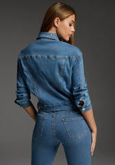 bebe Denim Jacket Embellished With Crystals by Swarovski
