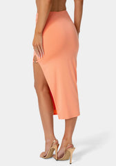 Fitted Midi Knit Skirt