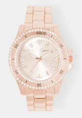 Link Bracelet Crystal Sport Bezel Watch