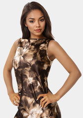 Satin Sleeveless A-Line Maxi Dress