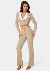 High Waist Corset Illusion Straight Leg Pant