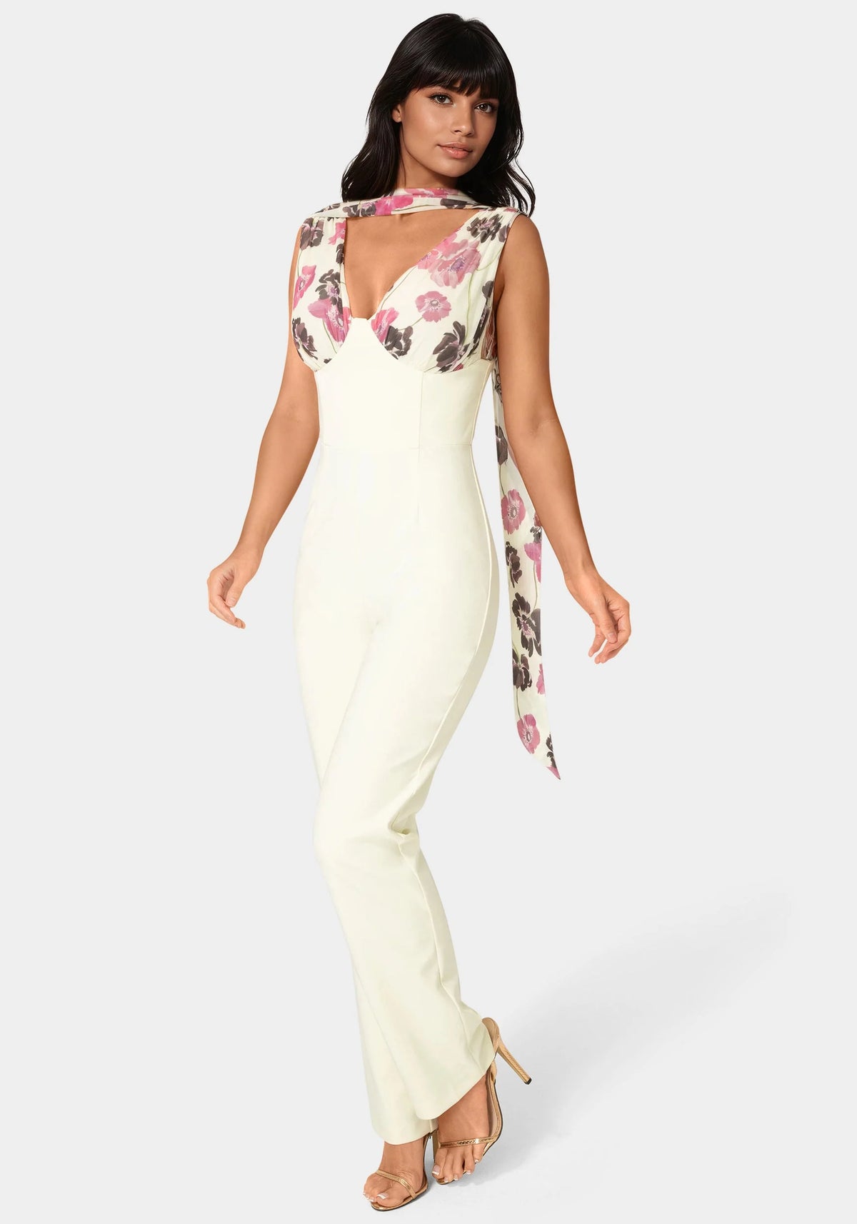 Scarf-Detailed Wide Leg Jumpsuit