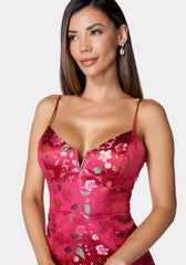 Floral Jacquard Midi Dress