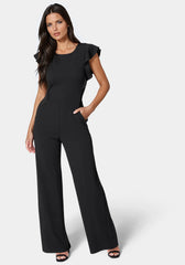 Flutter Sleeve Core Jumpsuit