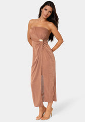 Strapless Twist Waist Maxi Dress