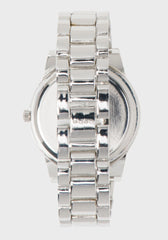 Silver Crystal Bezel Watch