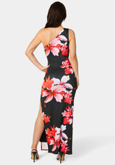 One Shoulder High Slit Maxi Dress