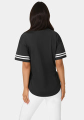 Curved Hem Active Top With Glitter Logo