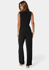 Jersey Wrap Tie Jumpsuit