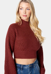 Open Back Mock Neck Sweater