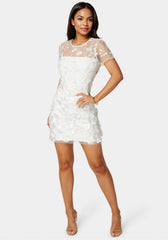 3D Floral Fit & Flare Mini Dress