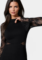 Lace Bell Sleeve Cutout Dress