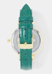 Croco Strap Crystal Watch