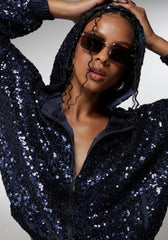 Sequin Hoodie Jacket