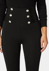 High Waist Elastic Waistband Knit Legging