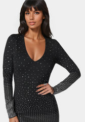 Ombre Crystal Mini Dress