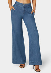 High Waist Ultra Wide Leg Denim Pant