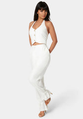 Tailored Vest Style Halter Jumpsuit
