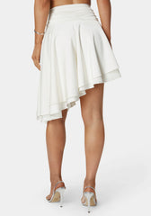 Asymmetric Satin Midi Skirt