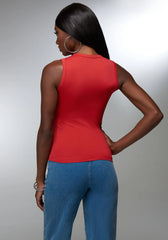 Rhinestone Logo Double Front Tank