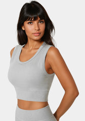 Double Layer Front Seamless Crop Tank