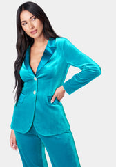 Satin Combo Tailored Velour Jacket