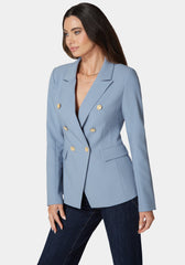 Double Breast Tailored Woven Twill Blazer