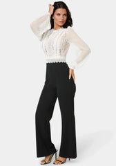 Lace Top Straight Leg Jumpsuit