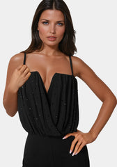 Embellished Flared Leg Jumpsuit