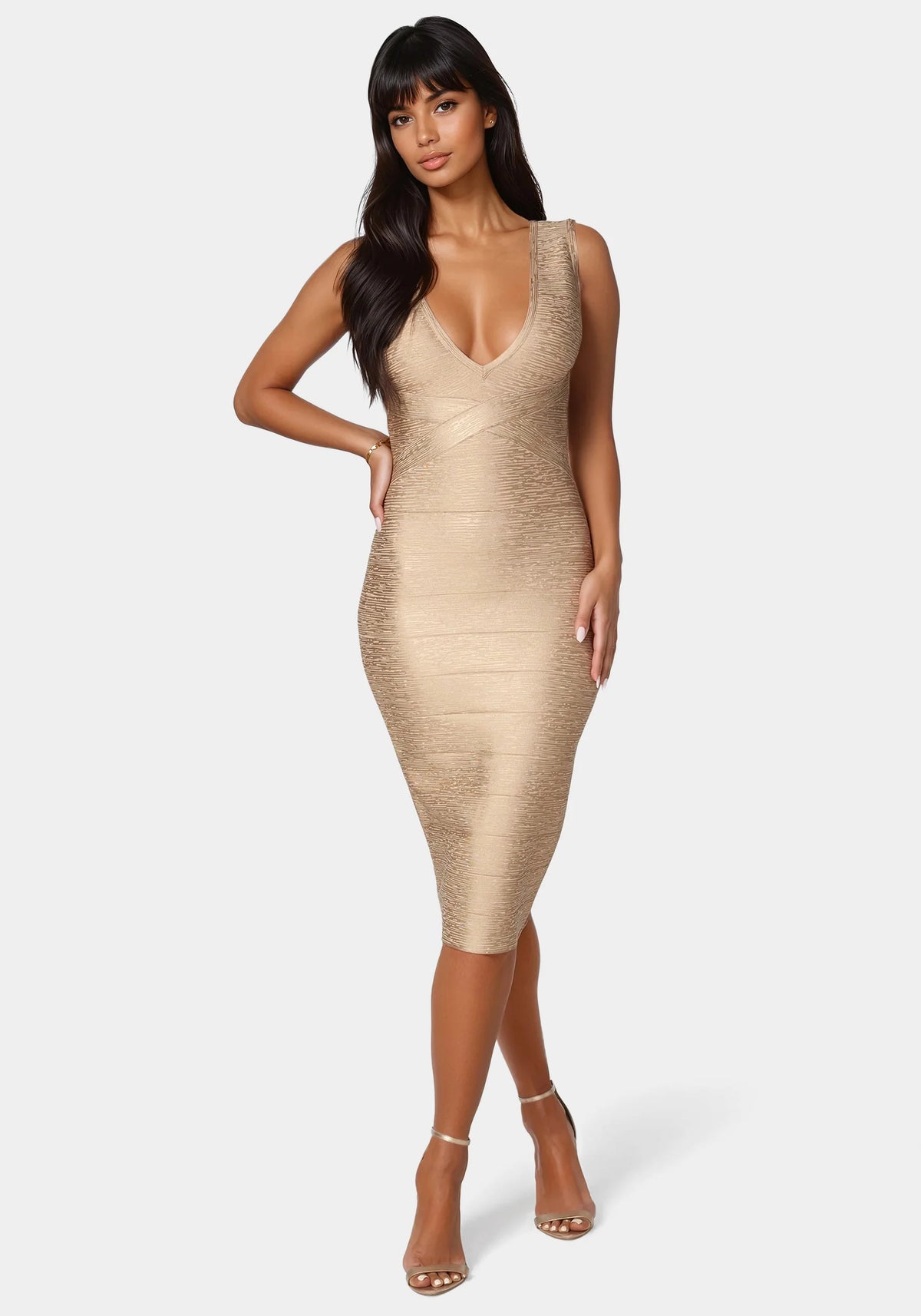 Foiled Bandage Metallic Dress