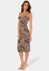Printed Slip Knit Midi Dress
