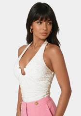 Halter Neck Knit Bodysuit