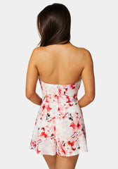 Printed Tie Front Romper