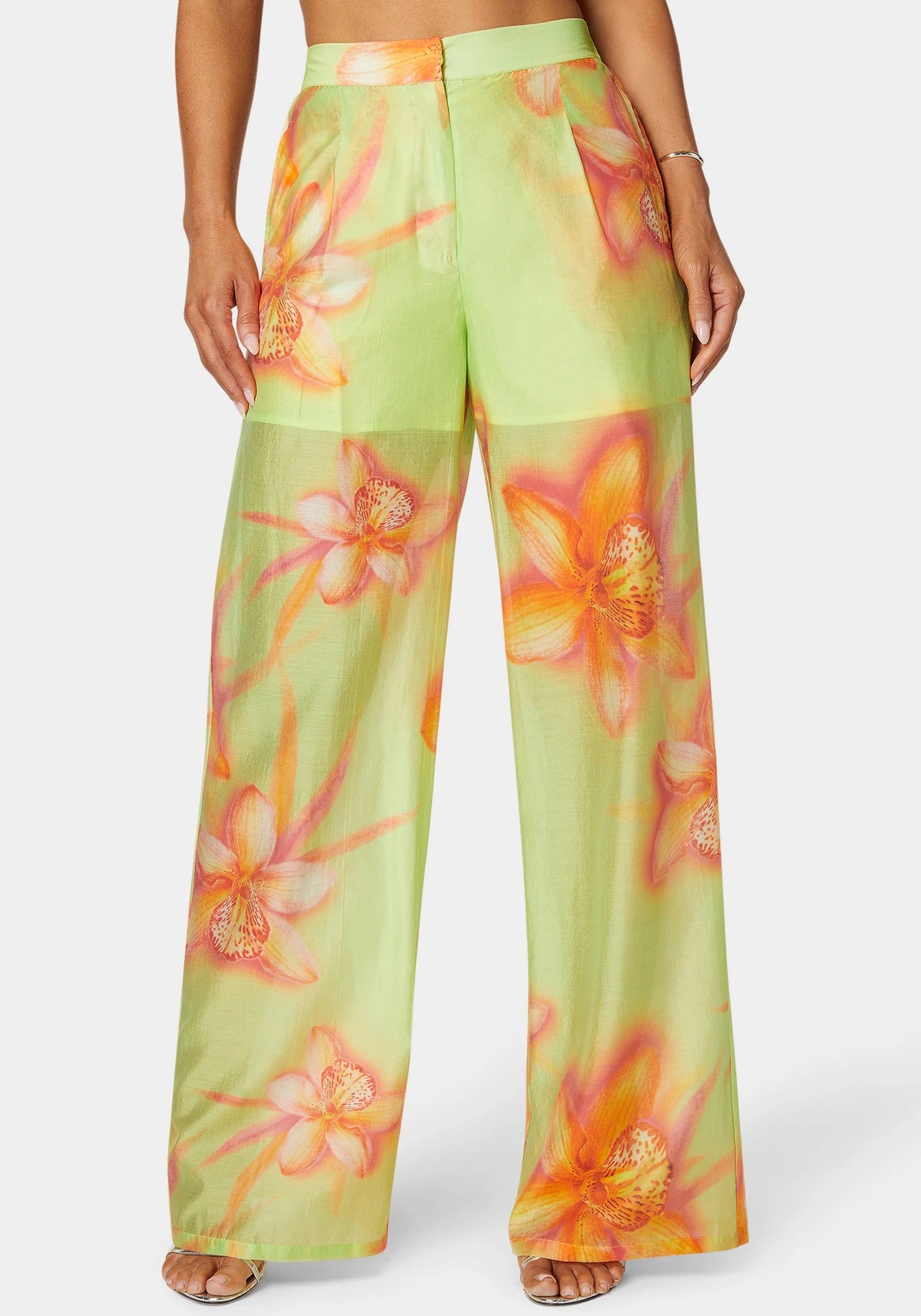 High Waist Palazzo Leg Pull On Pant