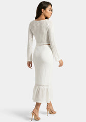 2-Piece Crochet Top Tiered Skirt Set