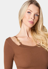 Long Sleeve Trim Detail Sweater