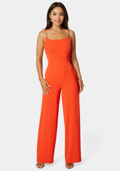Fluid Crepe Palazzo Leg Jumpsuit