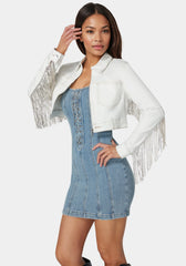 Sequin Fringe Denim Jacket