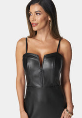 Faux Leather Midi Dress