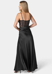 Lace And Satin Bustier Gown