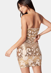 Embellished Strapless Mini Dress